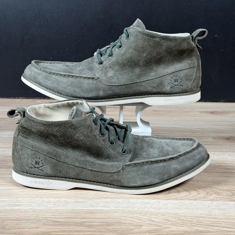 Ransom Adidas Chukka Boots Mens Size 10 Green White Suede Moc Toe Shoes G41974
